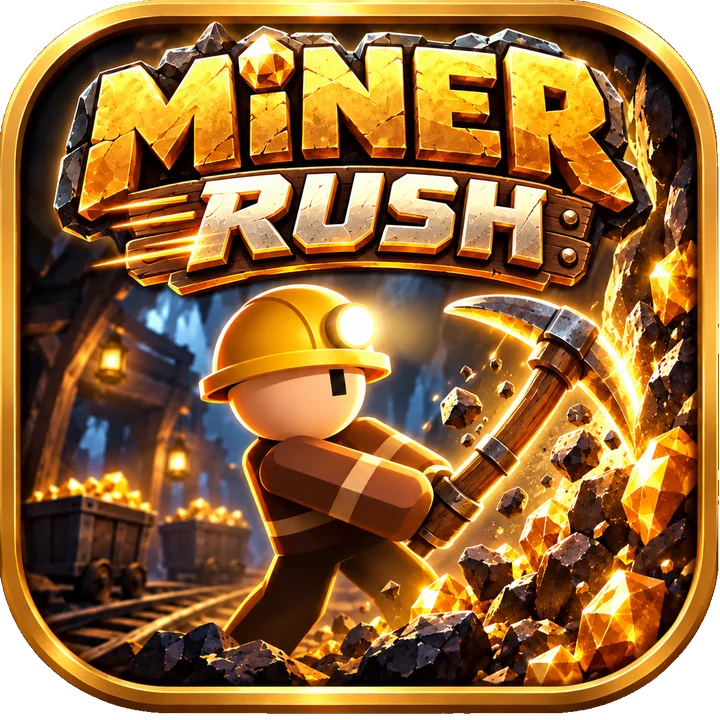 Logo de Miner Rush, jeu de minage mobile
