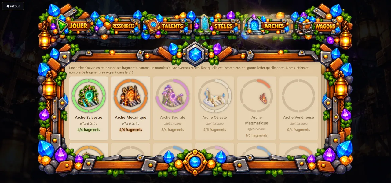 Capture de Vortex Miner : les arches