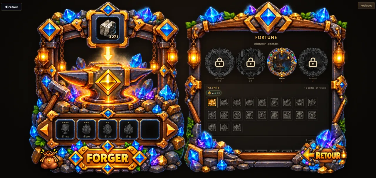 Capture de Vortex Miner : la forge